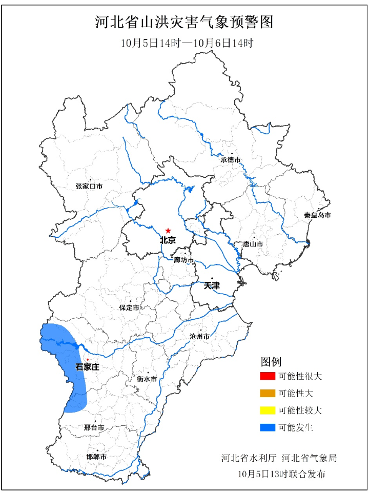 河北省山洪灾害气象预警图