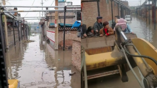 山西一村被洪水围困已转移1500人：积水最深达2米 半个村被泡