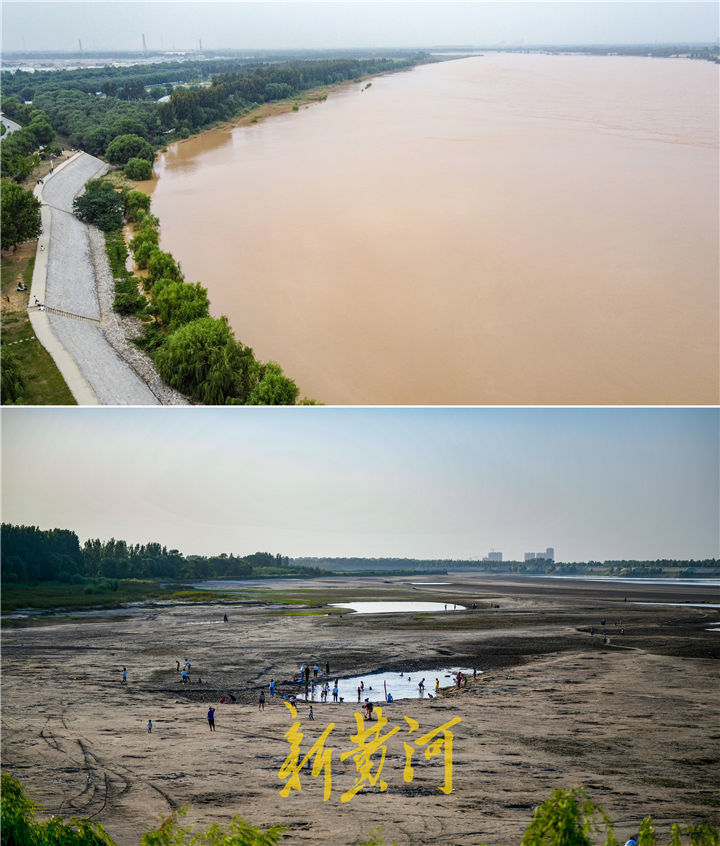 36年来最严重秋汛来袭,一组对比图看黄河济南段变化