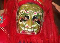 ▲绿脸《七箭书》中陆压脸谱