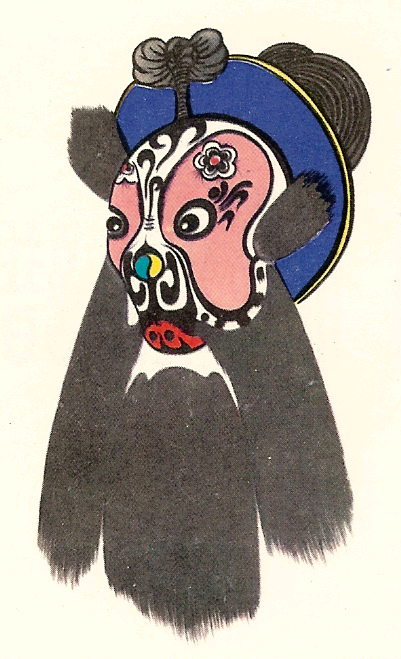 ▲甘肃秦腔中张飞脸谱