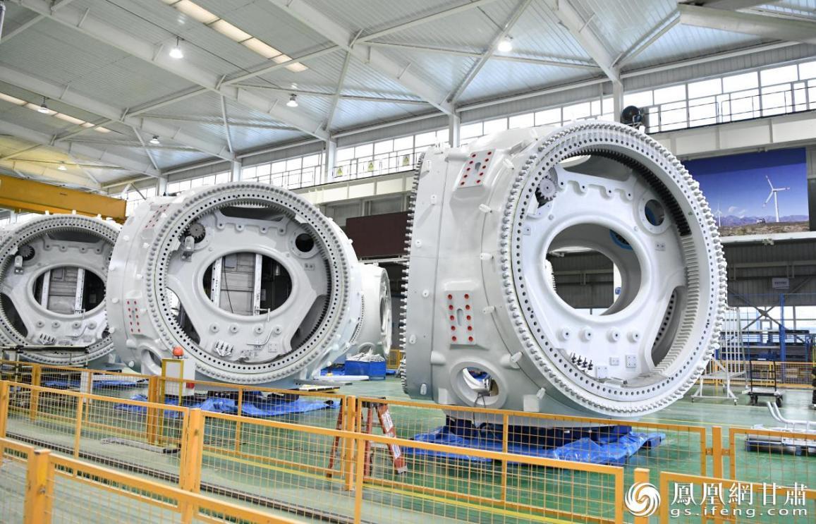 甘肃金风设计制造的风电装备 李果繁 摄在甘肃金风风电设备制造有限