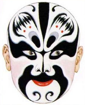 ▲京剧中的张飞脸谱