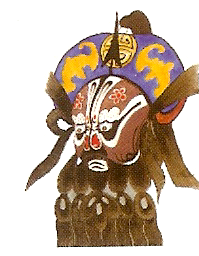 ▲陕西秦腔中张飞脸谱