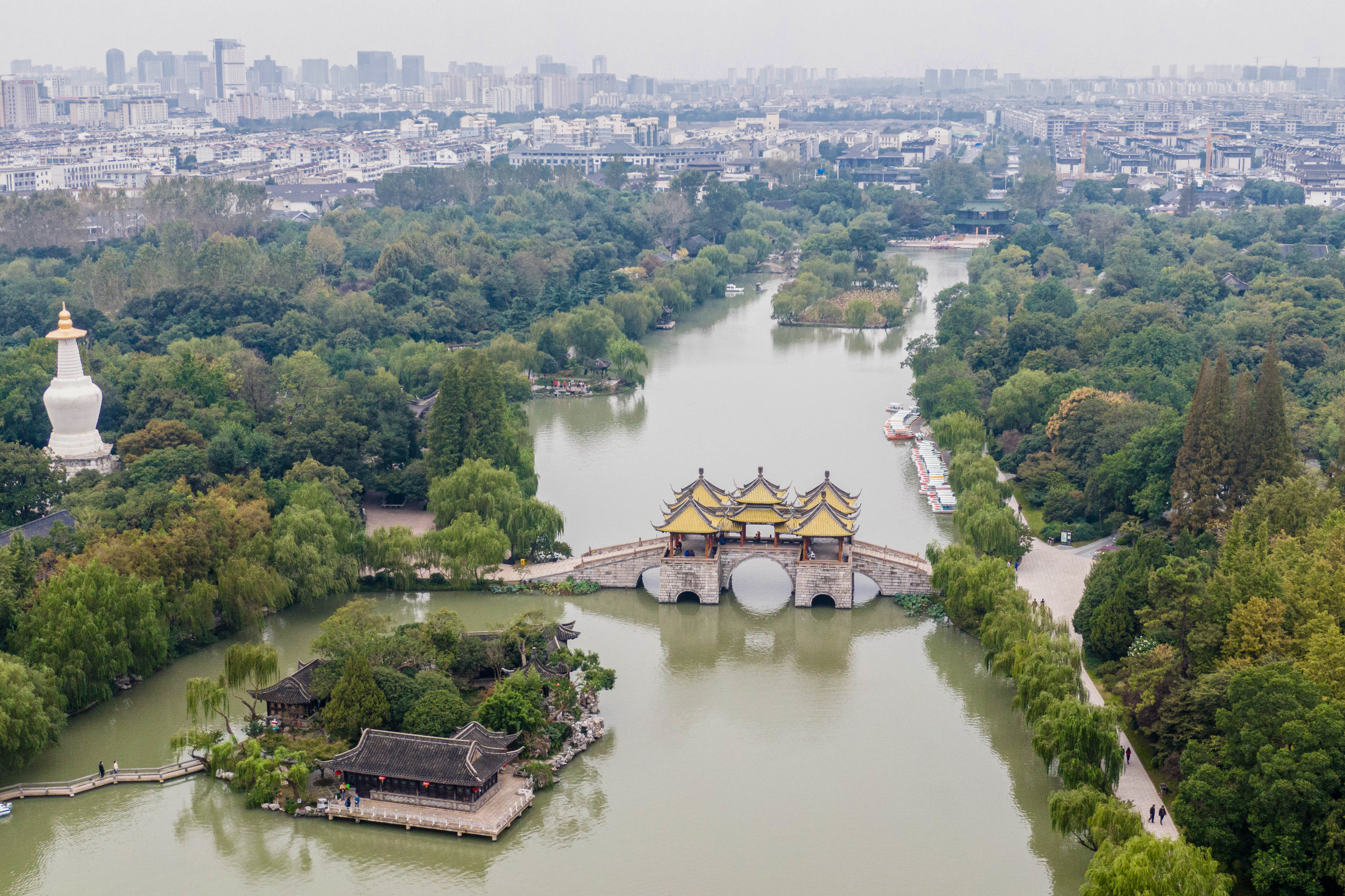 西湖全景图俯视图高清图片