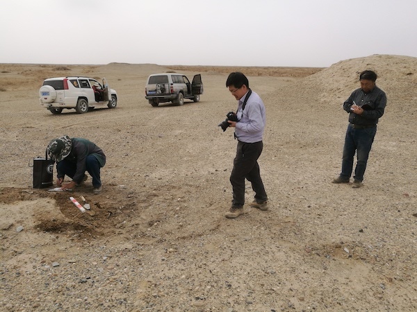 新发现南湖四墩烽燧现场调查测年取样