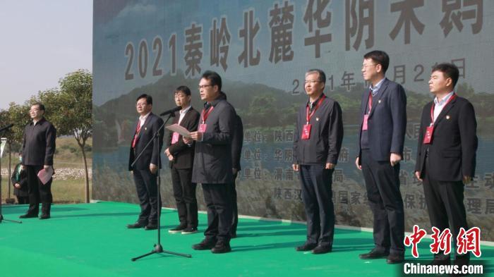 图为朱鹮放飞活动现场。 陕西省林业局供图