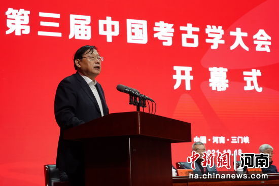 中国考古学会理事长王巍致辞. 阚力 摄