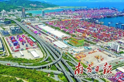 深圳盐田港一派繁忙景象。南方日报记者 朱洪波 摄