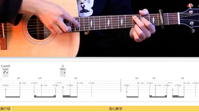 0难度《溯》片段吉他入门指弹教学