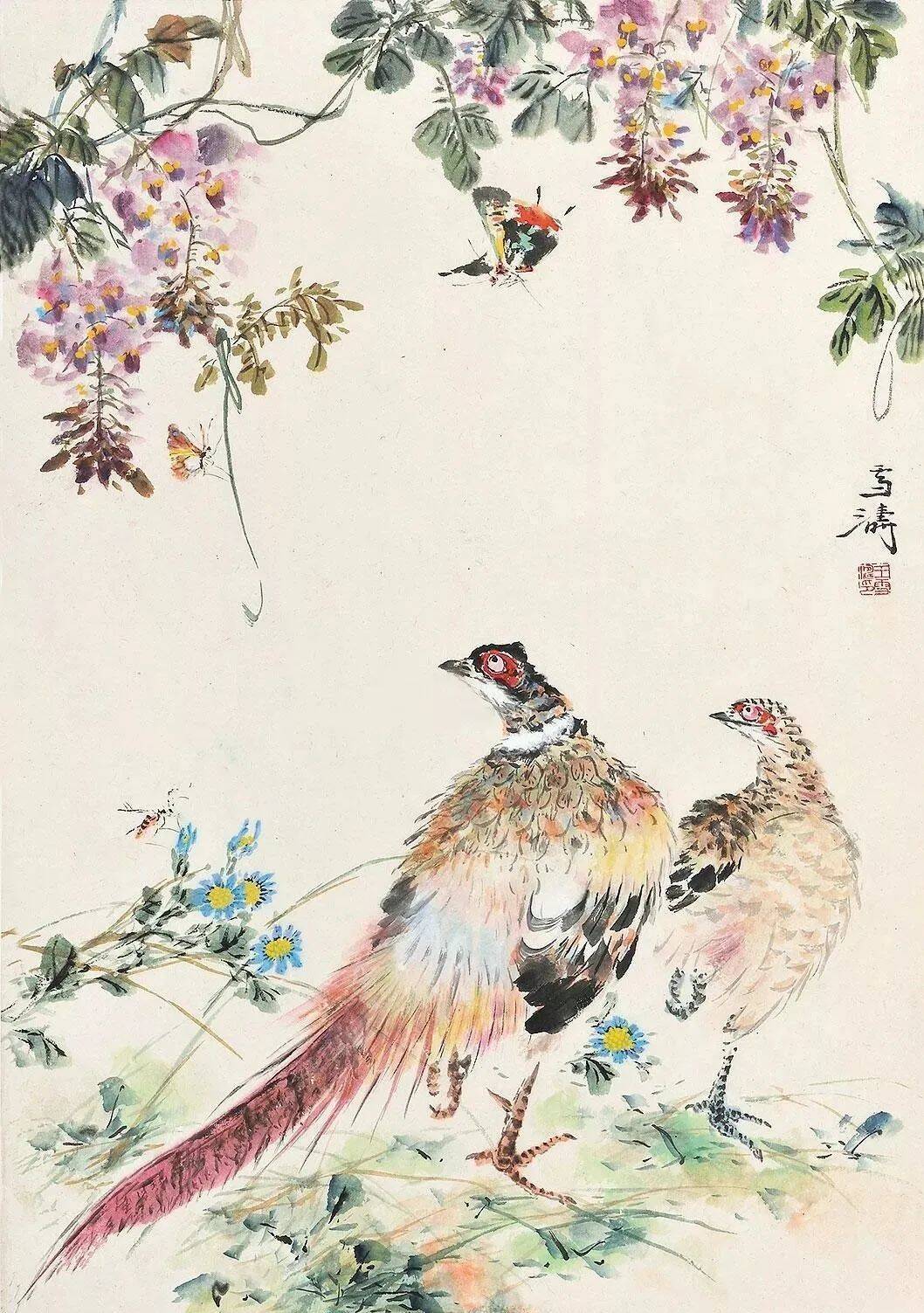 中国額 中国軸 王雪涛在銘 花鸟絵 近現代 中國古美術 中国額 中国軸 王雪涛在銘 花鸟絵 近現代 中國古美術 - メルカリ
