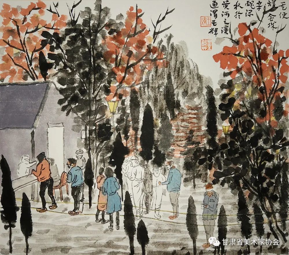 王辉 中国画《天使护金城》