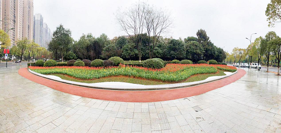 腾辉路街心游园。城管局供图