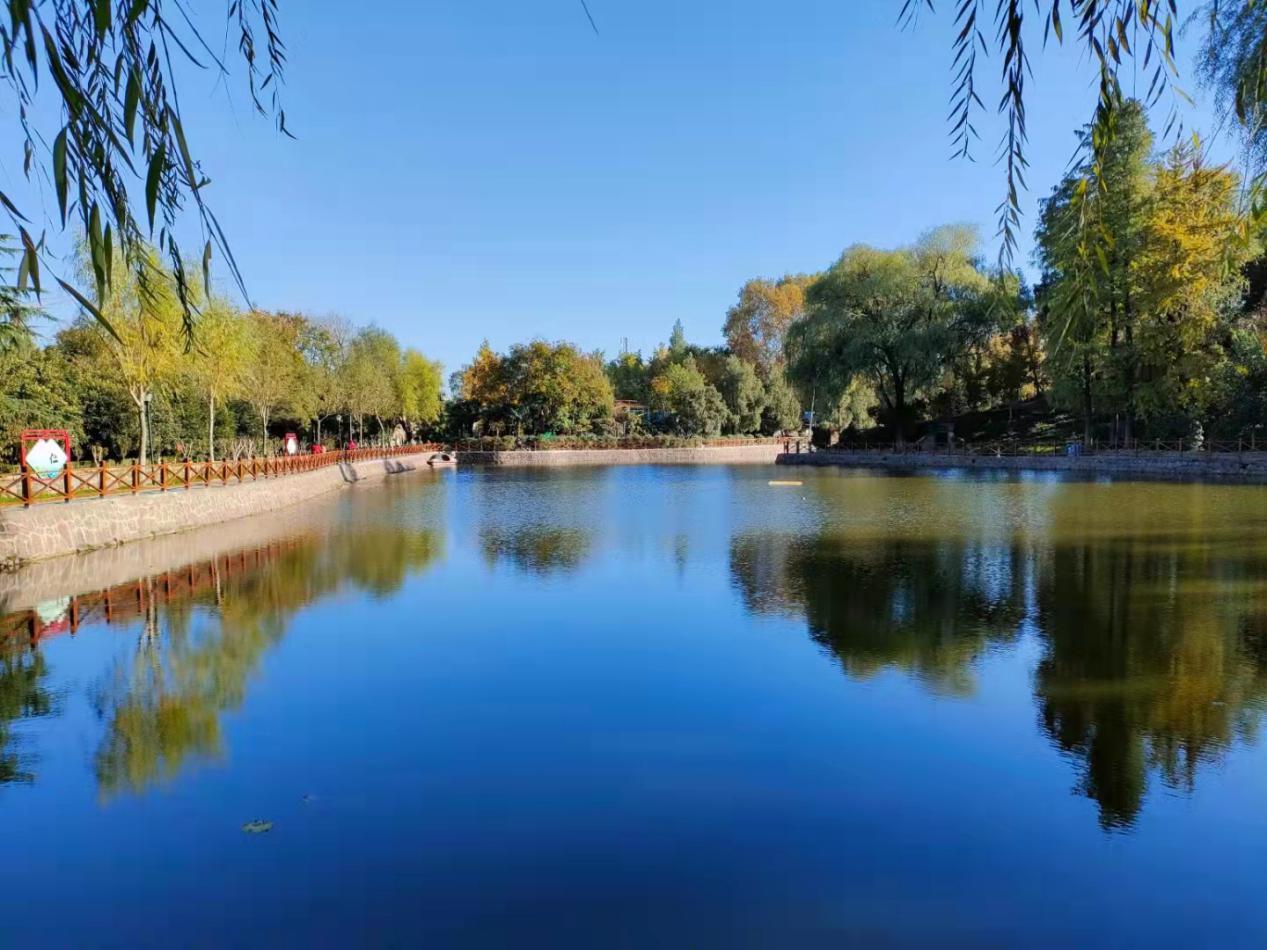 漯河人民公园护栏换靓装迎初冬