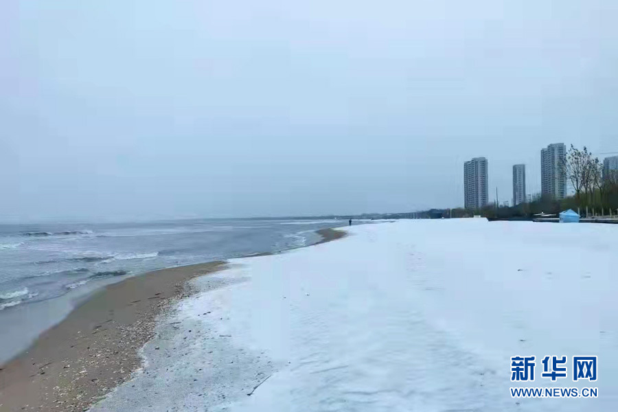 雪后的秦皇岛海边别有韵味。秦皇岛市委网信办供图
