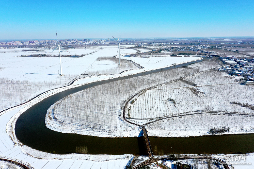 河北阜城雪后初霁运河两岸美景如画