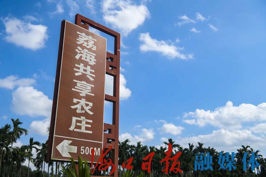 11月6日，海南荔海共享农庄标示牌美观醒目。