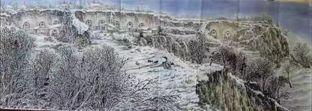 中国画：风雪征程。作者：卢旭东