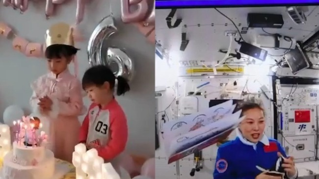王亚平女儿6岁生日收到太空祝福 许愿妈妈平安顺利