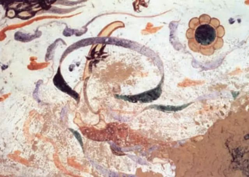 反弹箜篌飞天-隋 莫高窟276窟 窟顶北坡