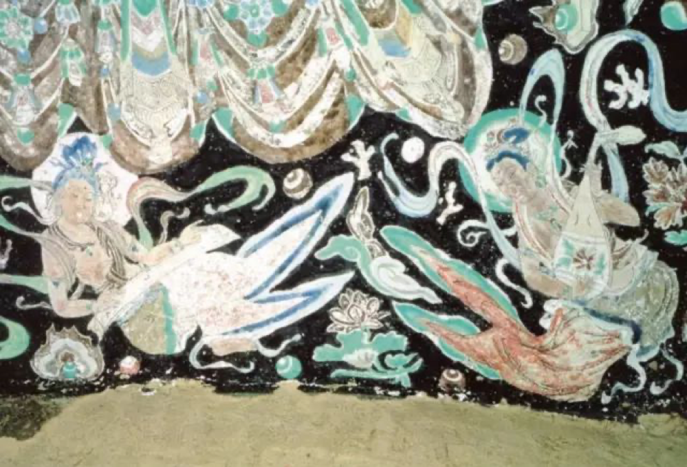 伎乐飞天-西夏 榆林窟10窟 窟顶西坡