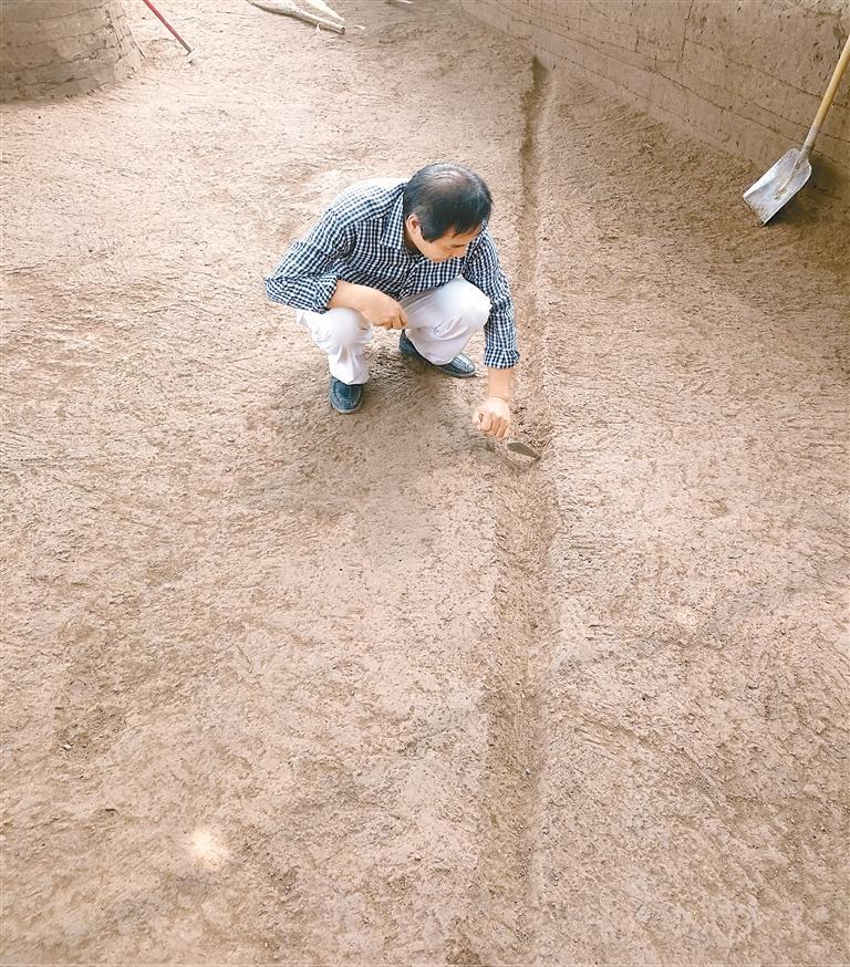 西周道路及车辙遗迹。 （省考古院供图）