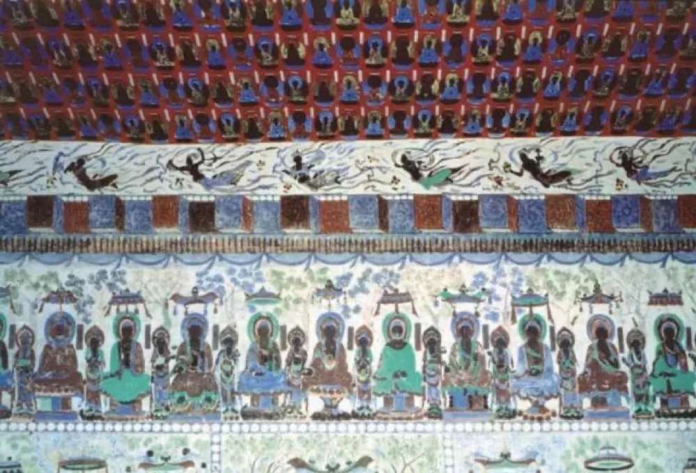 天宫伎乐飞天-隋 莫高窟390窟 南壁