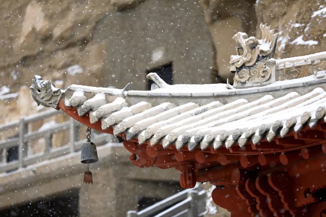 莫高窟冬日雪景