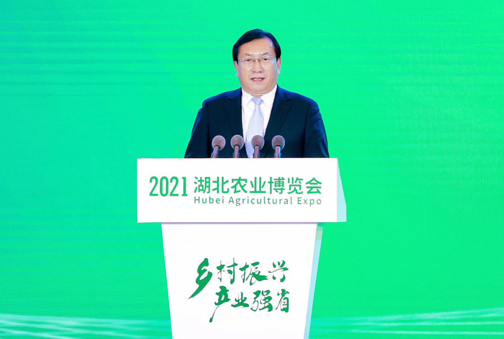 湖北省委副书记、省长王忠林宣布2021湖北农业博览会开幕 (官方供图)
