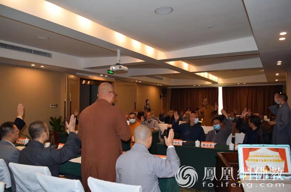 表决通过智藏法师担任代理会长(图片来源:凤凰网佛教 摄影:王平)