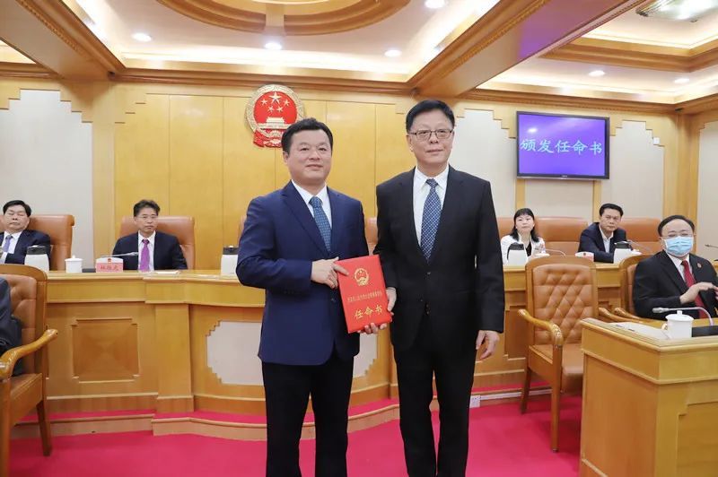 吴刚强向陈健 颁发任命书