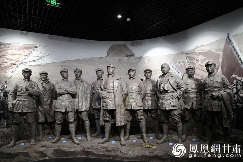 西路军军政委员会成员雕塑 古浪县文化广电和旅游局供图
