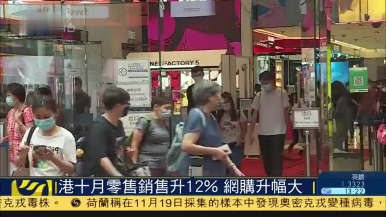香港10月零售销售额按年上升12% 网购升幅大