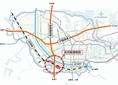 图为武汉陆港型物流枢纽位置。