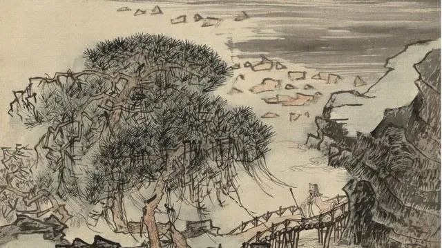 陸儼少 人物山水 鲜为人知的陆俨少人物画_山水画_相又_流转