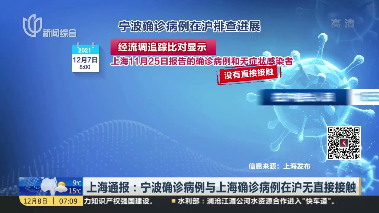 上海通报：宁波确诊病例与上海确诊病例在沪无直接接触