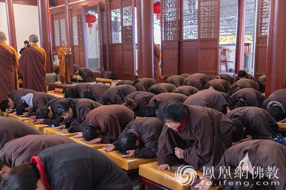 众善信至诚祈请(图片来源:凤凰网佛教 摄影:普陀山佛教协会)