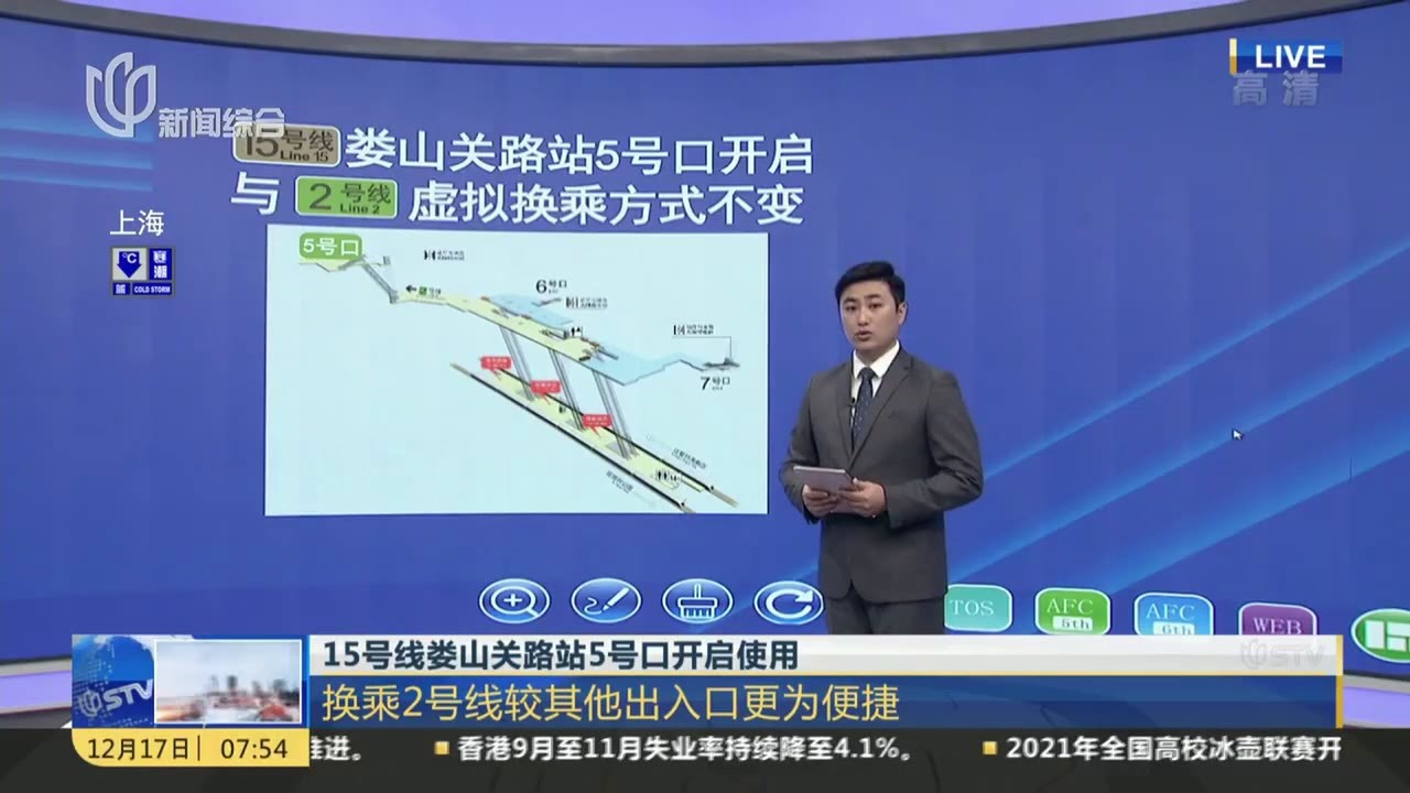 15号线娄山关路站5号口开启使用换乘2号线较其他出入口更为便捷