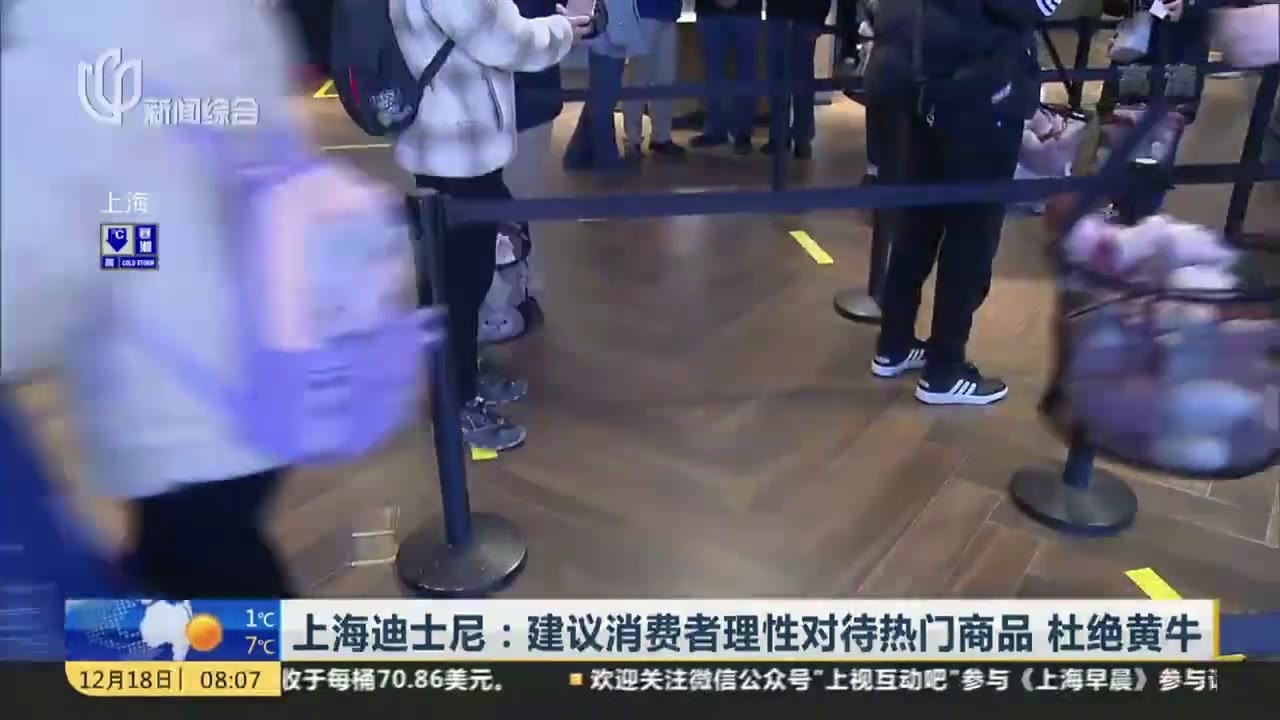 上海迪士尼：建议消费者理性对待热门商品  杜绝黄牛