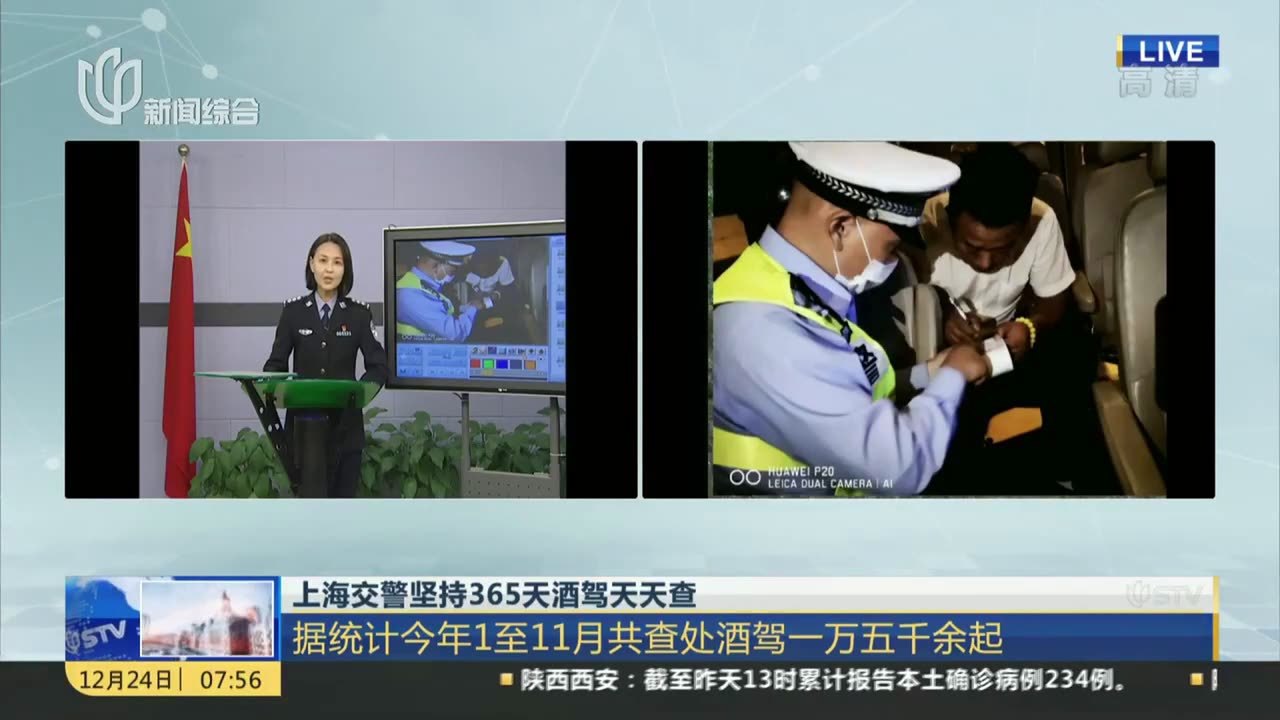 上海交警坚持365天酒驾天天查