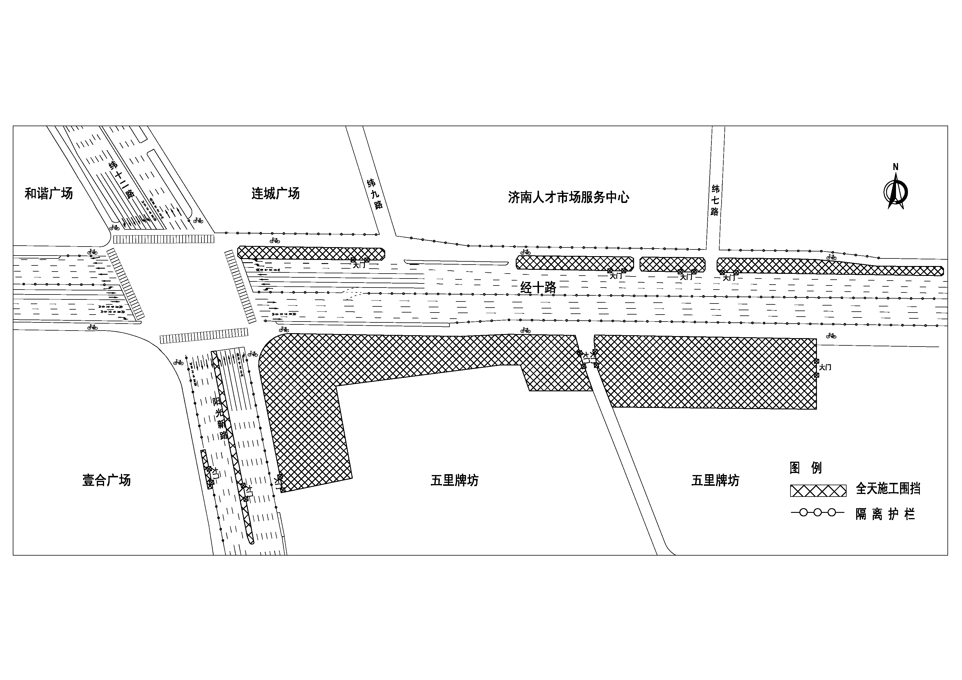 二期施工交通组织示意图（2022年2月21日—2022年4月20日）