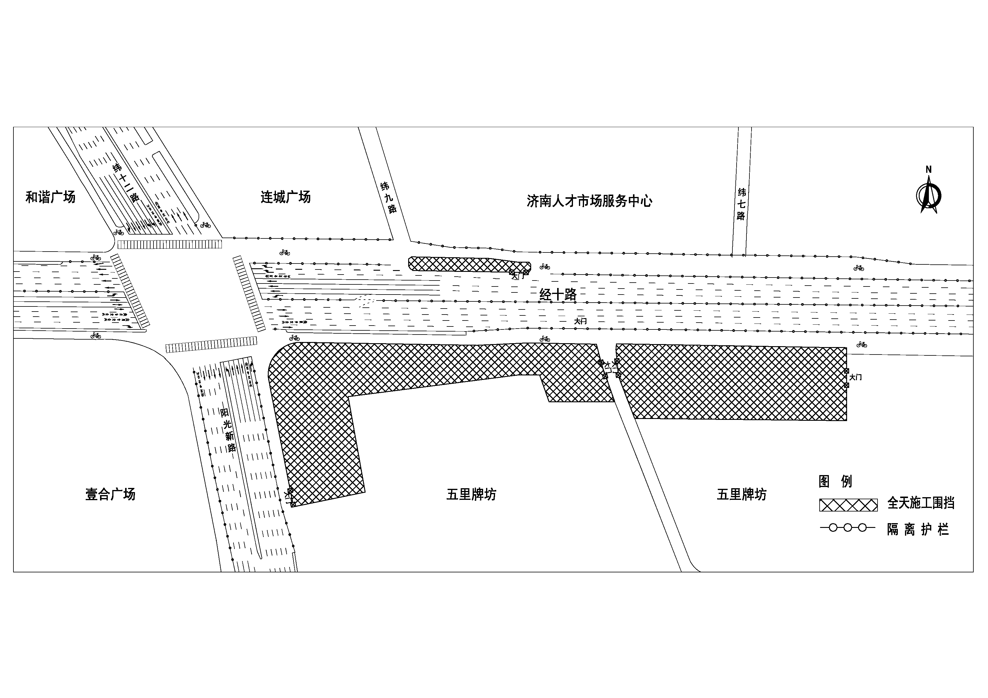 三期施工交通组织示意图（2022年4月21日—2022年6月30日）