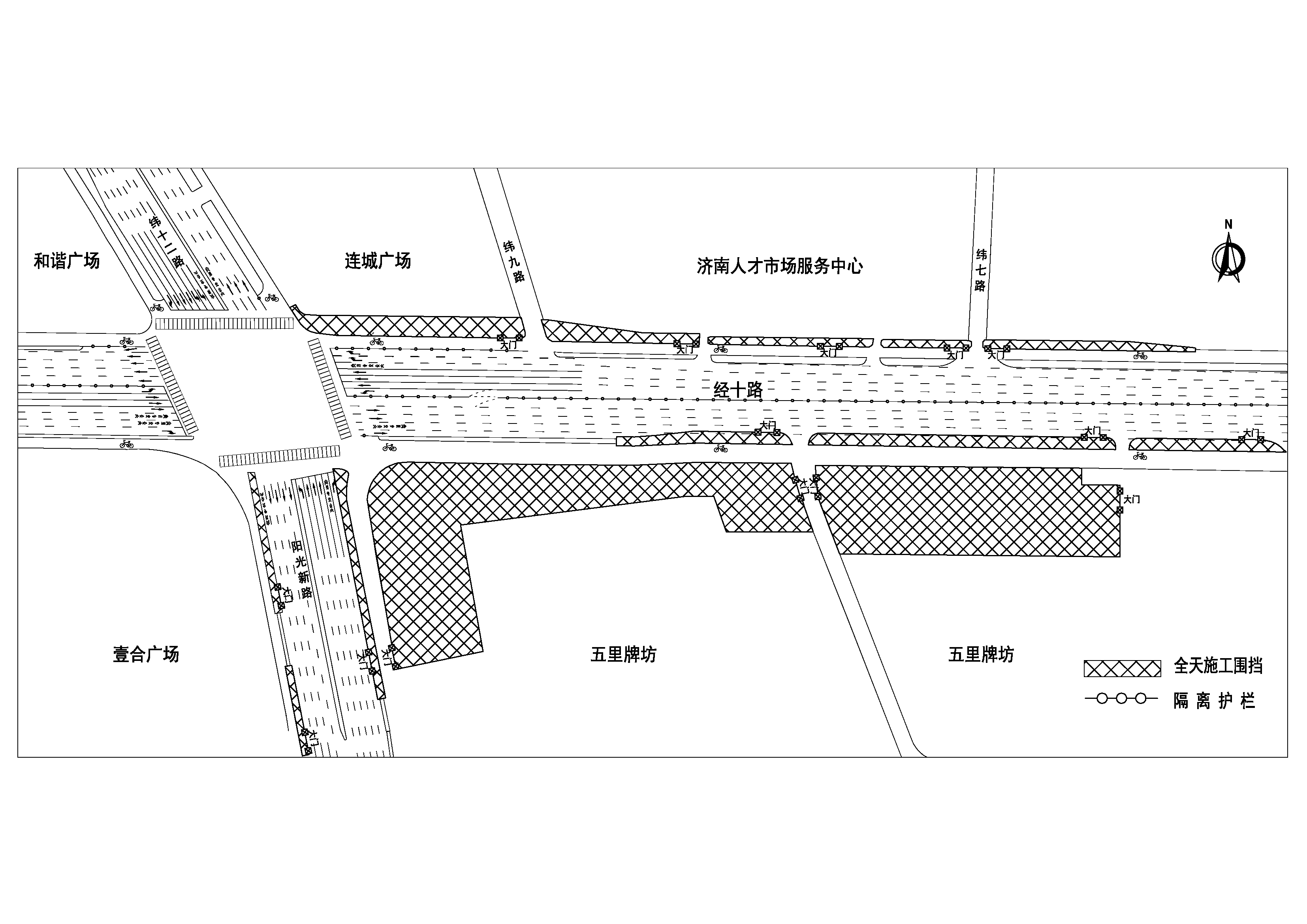 一期施工交通组织示意图（2021年12月29日—2022年2月20日）