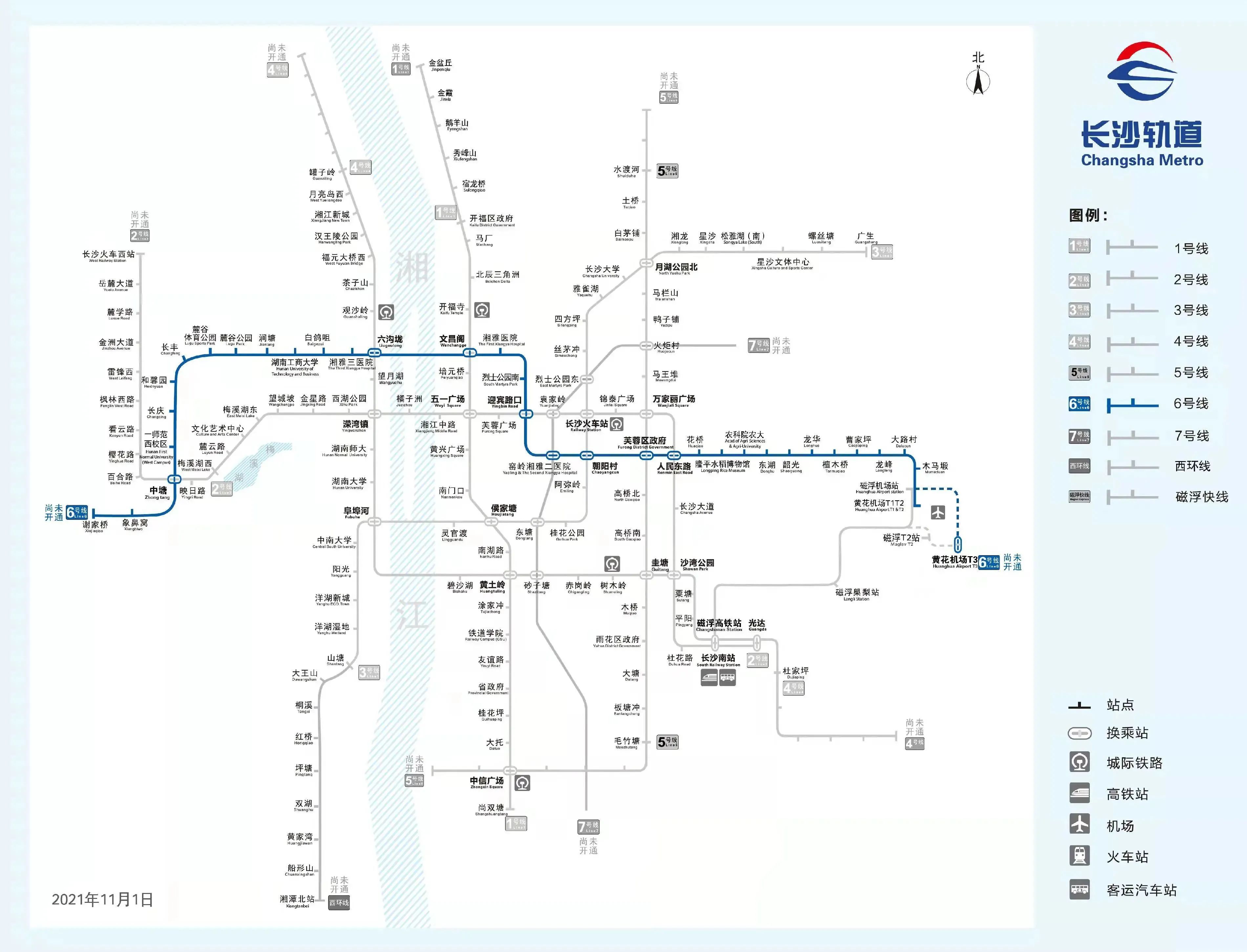 长沙地铁线路图6号线图片