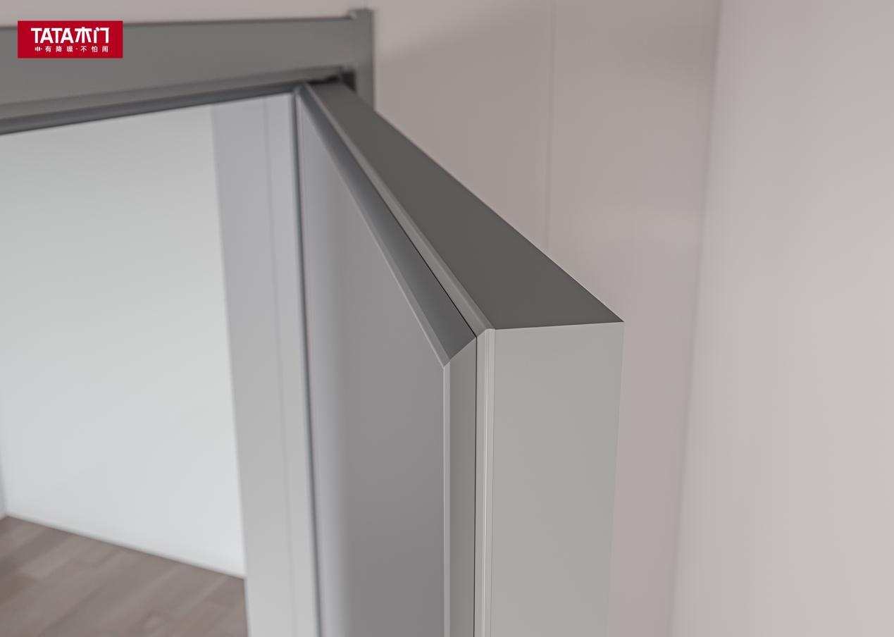 tata木门主动降噪静音门不仅保留了45度斜口降噪静音专利技术,更是将"