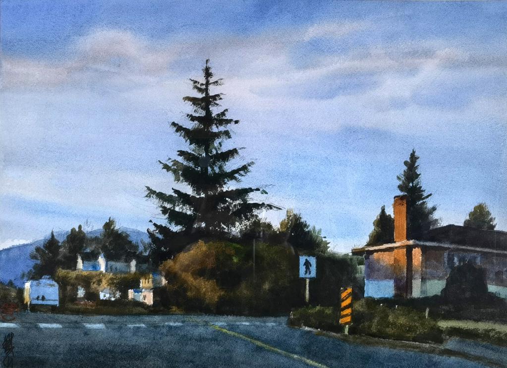 加拿大风光 纸本水彩 28&times;38cm