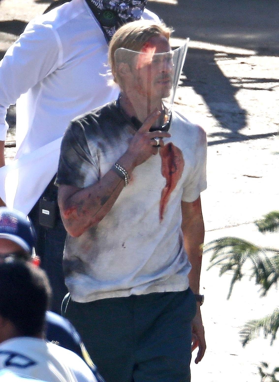 《子弹列车》片场照