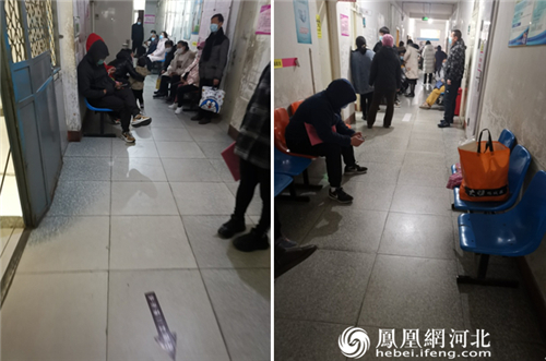 图7：高阳县妇幼保健院没有贴一米线和间隔落座标识。