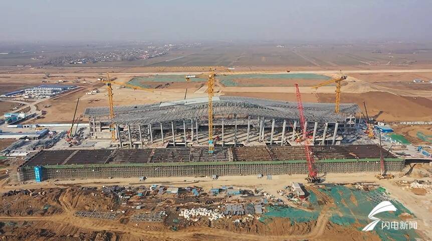 齐鲁网·闪电新闻1月12日讯 位于兖州区漕河镇的济宁新机场项目目前正