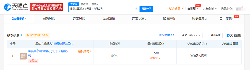 国美1亿成立共享经济公司